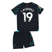 Fotballdrakt Barn Manchester City Julian Alvarez #19 Tredjedraktsett 2023-24 Kortermet (+ Korte bukser)